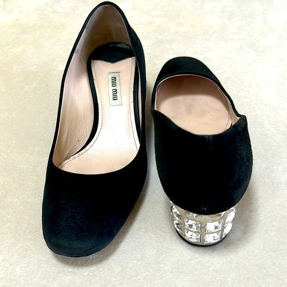 Miu Miu Black Sued Shoes - Picture 1 of 7